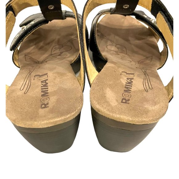 ROMIKA Black Jamaica Studded Nancy 02 COMFORT Block Heel SANDALS Sz 9/ MSRP $130 - Picture 8 of 16